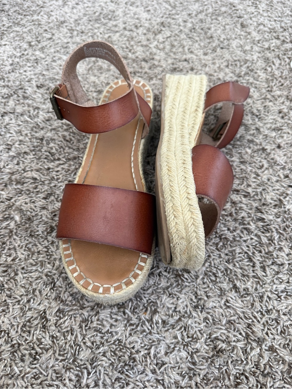 Brown Espadrille Platform Sandals